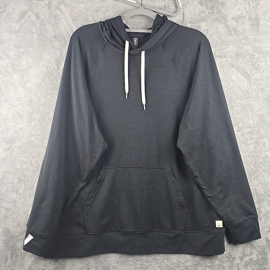 Vuori Halo Hoodie Womens Large Black Kangaroo Pocket Performance Piling